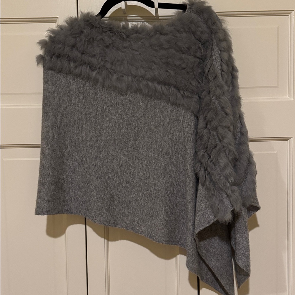 NWOT cashmere and rabbit poncho